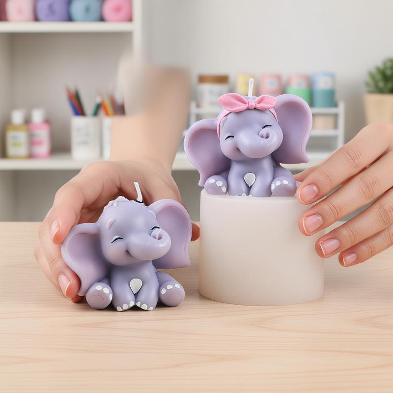 Cute 3D Elephant Silicone Cand - Soap Making Lye 评论和价格
