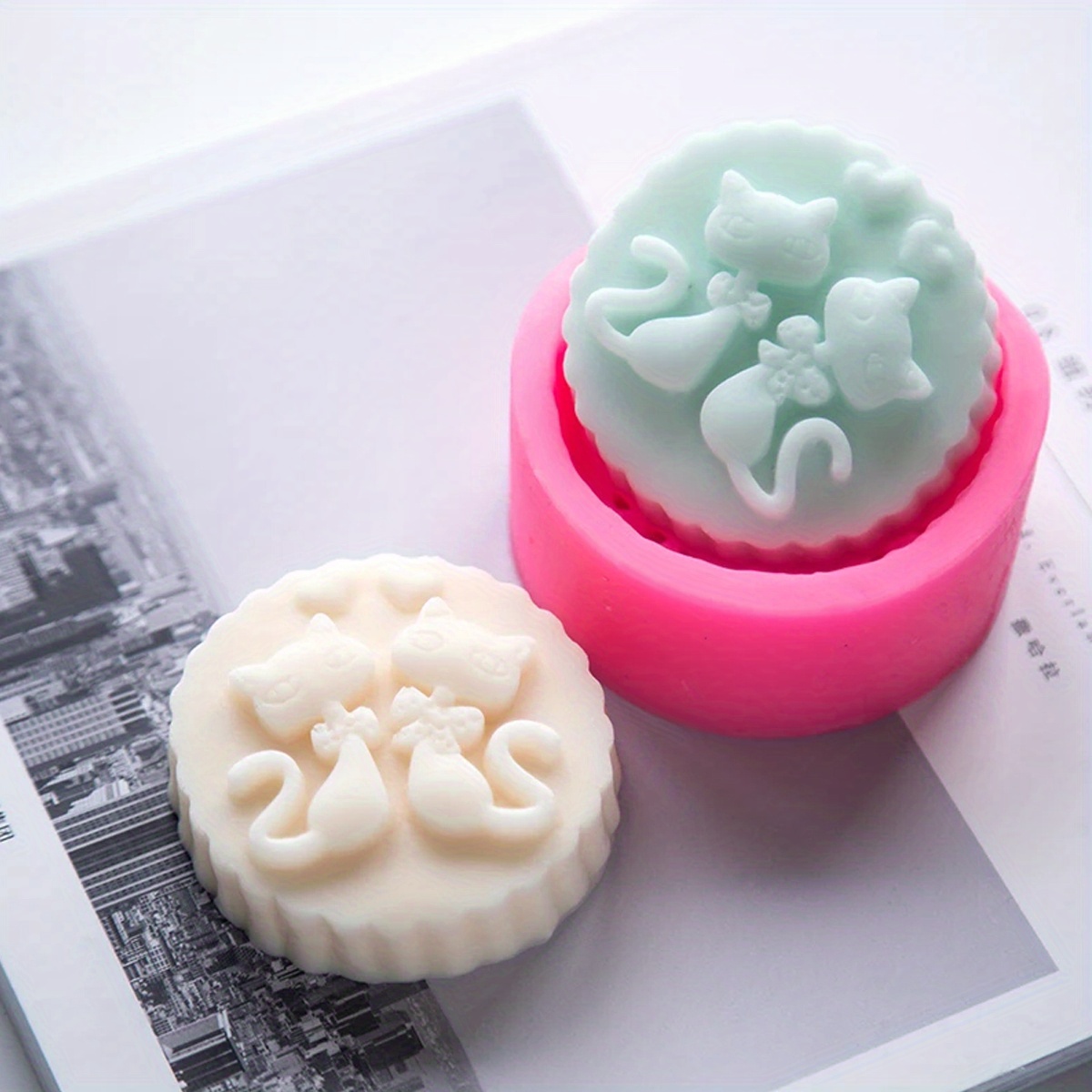 1-Piece Silicone Cat Soap Mold - Soap Making Lye 评论和价格